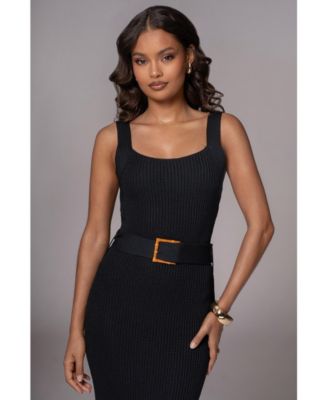 Plus Size Black Moonrise Ribbed Maxi Dress