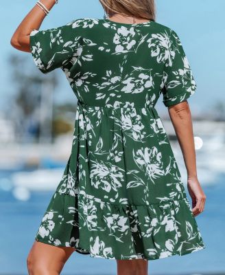 Женское классическое пляжное мини-платье Bloom с цветочным рисунком CUPSHE