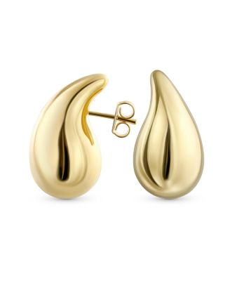 Chunky Plated Drop Stud Earrings Dupes Lightweight Teardrop Earrings Waterdrop