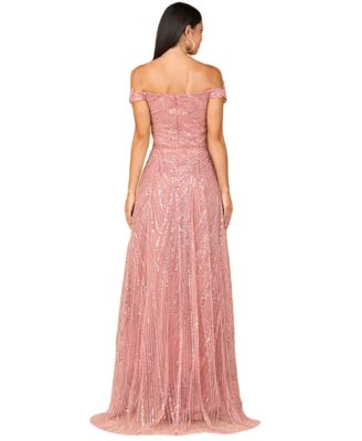 Women's Off Shoulder Beaded Ballgown