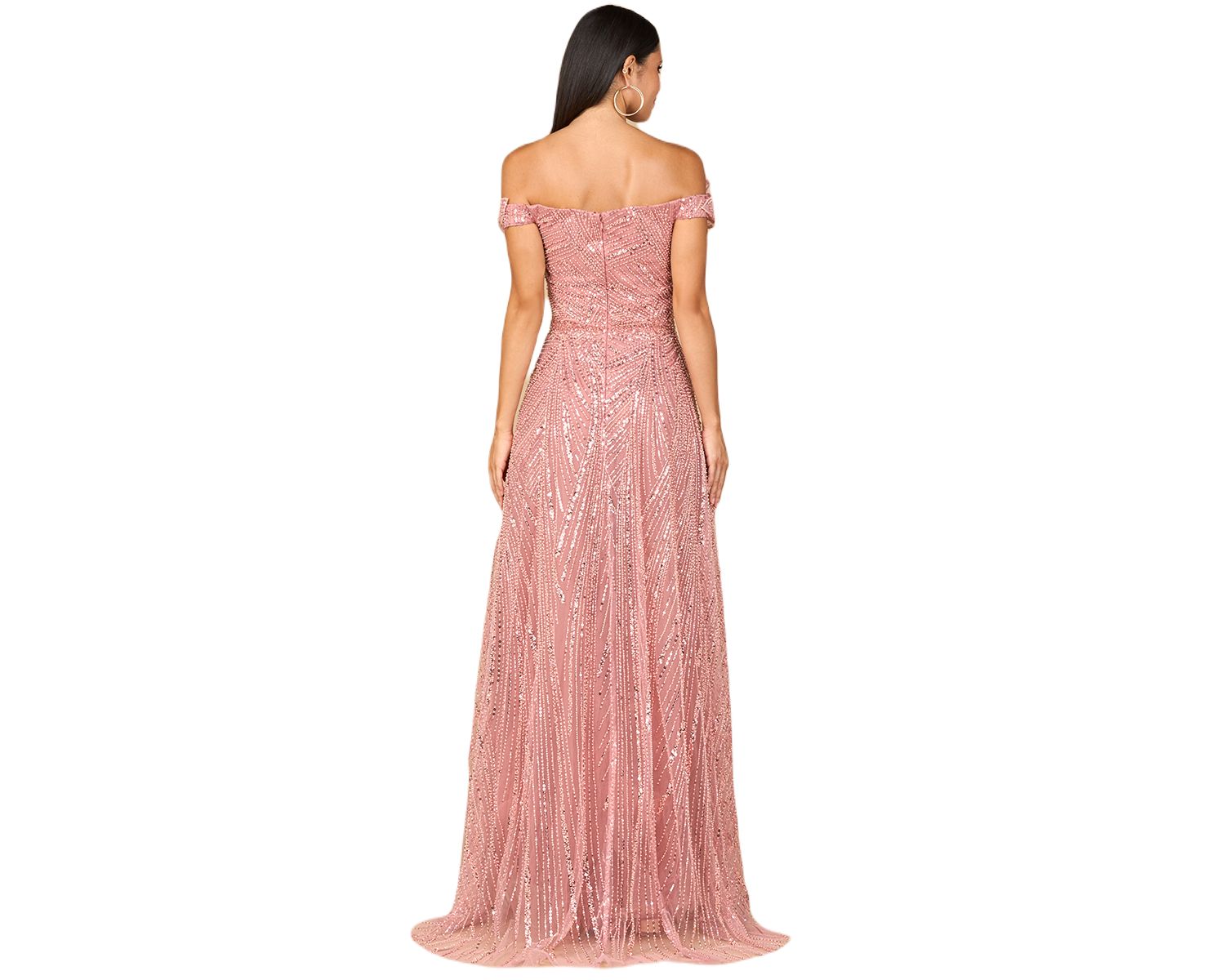 Women's Off Shoulder Beaded Ballgown
