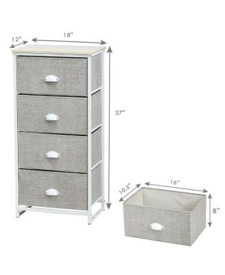 Chest Storage Tower Side Table Display Storage with 4 Drawers
