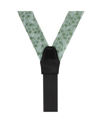 Men's Nohea Palm Tree Linen Blend Novelty Button End Suspenders