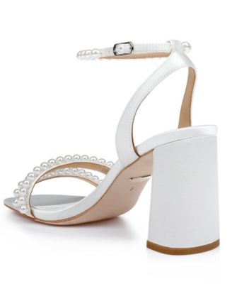 Women's Feisty Cultivated Pearl Detail Block Heel Evening Sandals