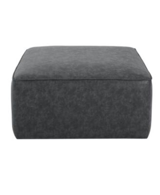 Streamdale Square PU Leather Ottoman,Black