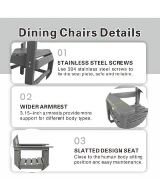 Streamdale 5-Piece HDPE Patio Dining Set (Black), Table & 4 Chairs, 51" Table