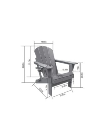 Streamdale 3-Piece Gray Folding Adirondack Set (2 Chairs & Table)