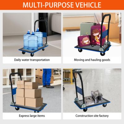 Foldable Platform Push Hand Truck Cart with 880 lbs Weight Capacity