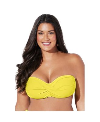 Women's Valentine Ruched Bandeau Bikini Top