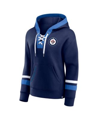 Женский пуловер на шнуровке с капюшоном Fanatics Navy Winnipeg Jets от Fanatics