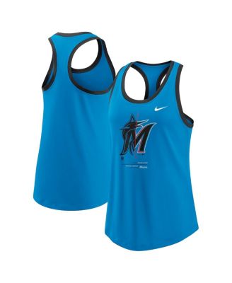 Nike - Women's Blue Miami Marlins Tech Tri-Blend Tank Top