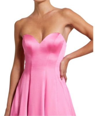 Женское атласное бальное платье Mac Duggal без бретелек с бантиками