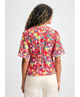 Женская блузка с развевающимися рукавами и пуговицами от Isaac Mizrahi