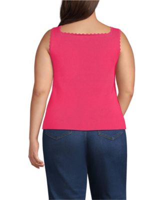 Облегающий свитер-майка с квадратным вырезом и высокой посадкой от Lands' End Plus Size