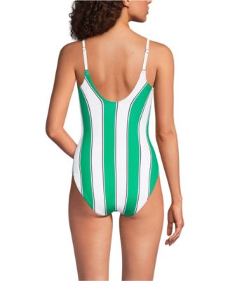 Women's Tugless Thin Strap One Piece Swimsuit