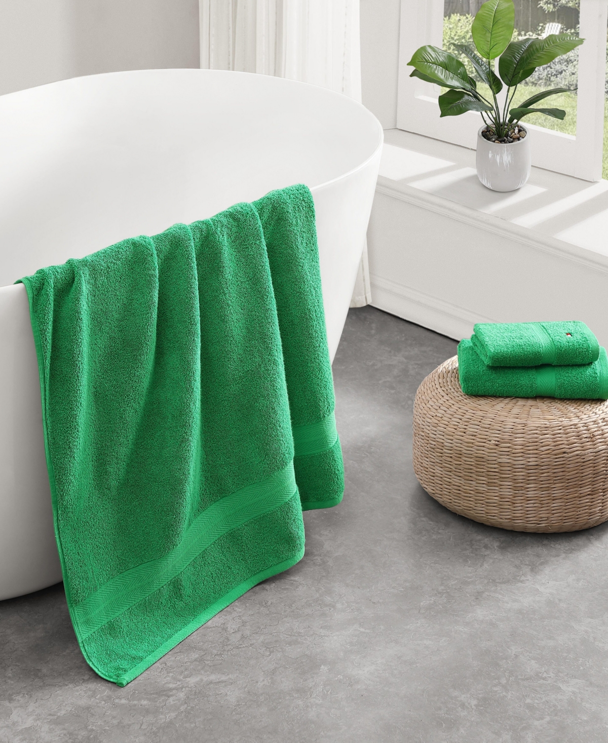 Shop Tommy Hilfiger Home Modern American Solid Cotton Bath Towel, 30" X 54"