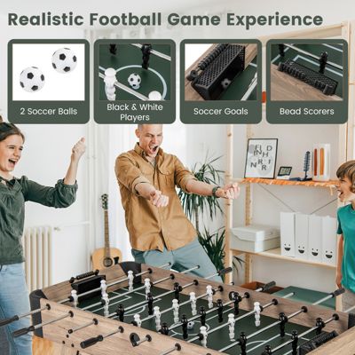 Full Size Foosball Table Game Set with Large Playfield Smooth Rod Control and Adjustable Legs