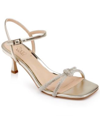 Women's Maci Rhinestone Knot Kitten Heel Sandals