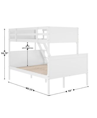 Samuel Kids Bunk Bed With Convertible, Solid Wood Slatted Frame And Easy-To-Climb Ladder With No Box Spring Required