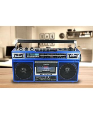 Retro 4-Band Radio and Cassette Player with Bluetooth