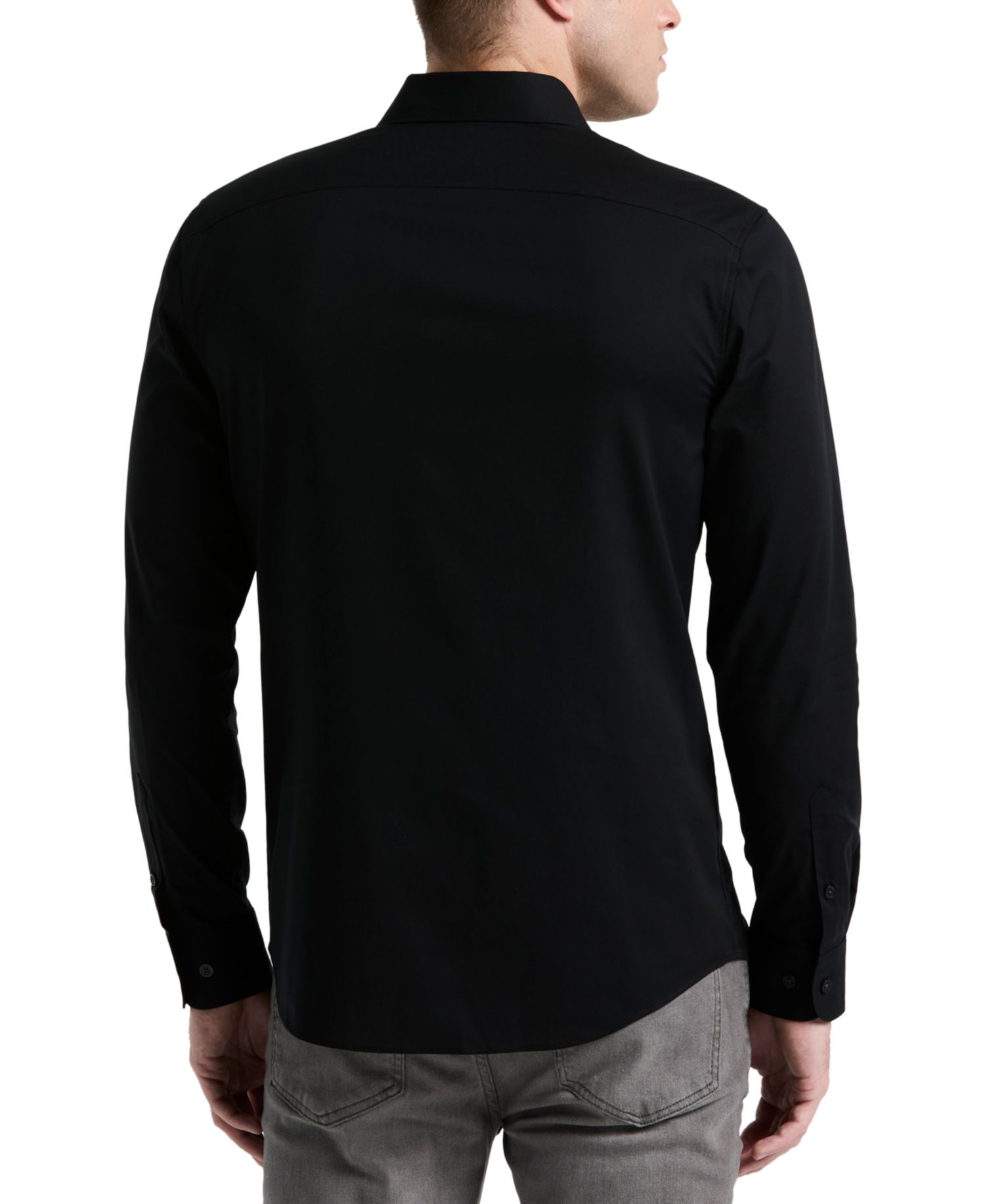 Men's Slim-Fit Long-Sleeve Button-Front Dobby Cotton Shirt