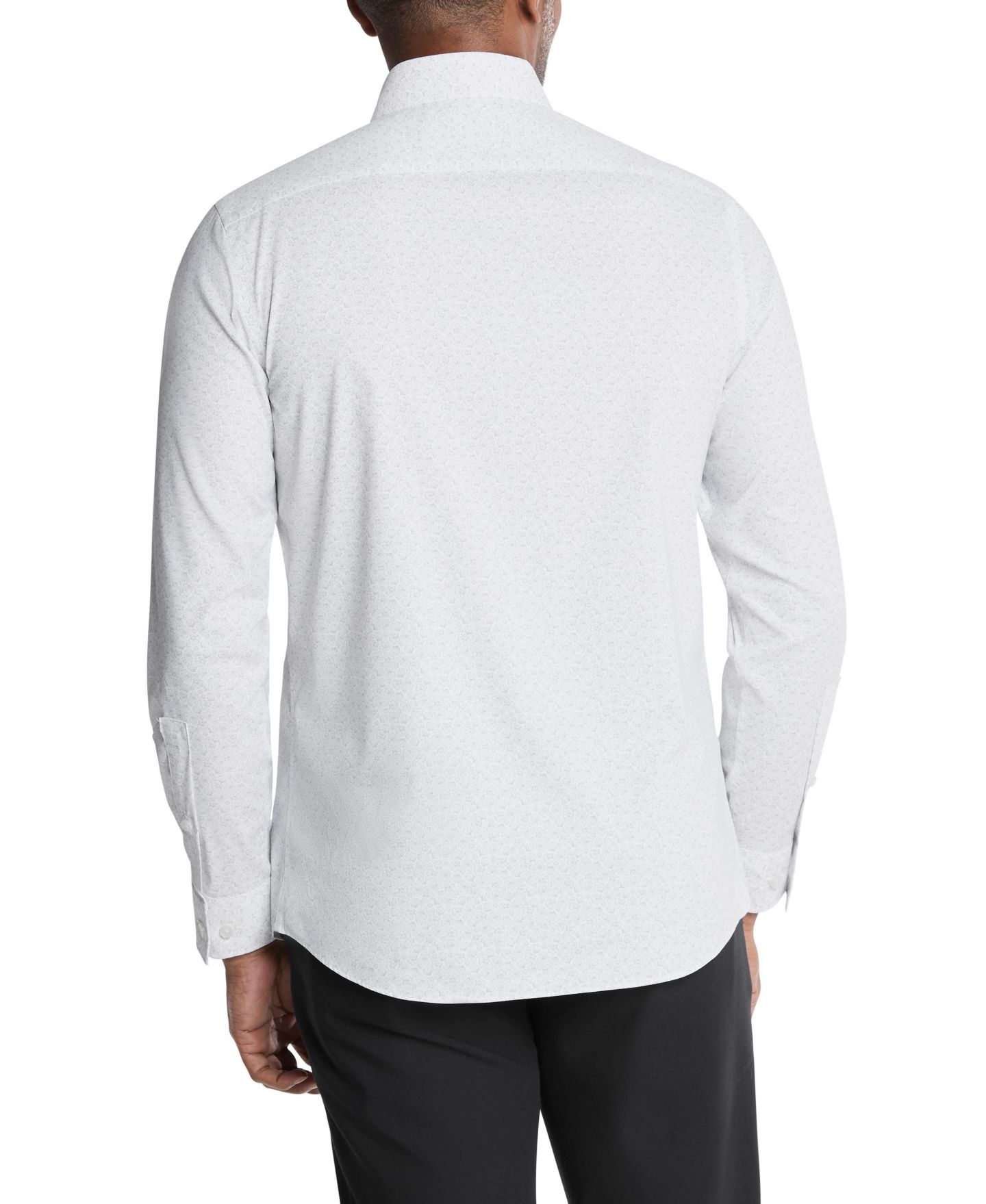 Мужская рубашка Michael Kors Eco Passport Stretch Untucked Slim Fit Dress Shirt, цвет: Серый — фото 2