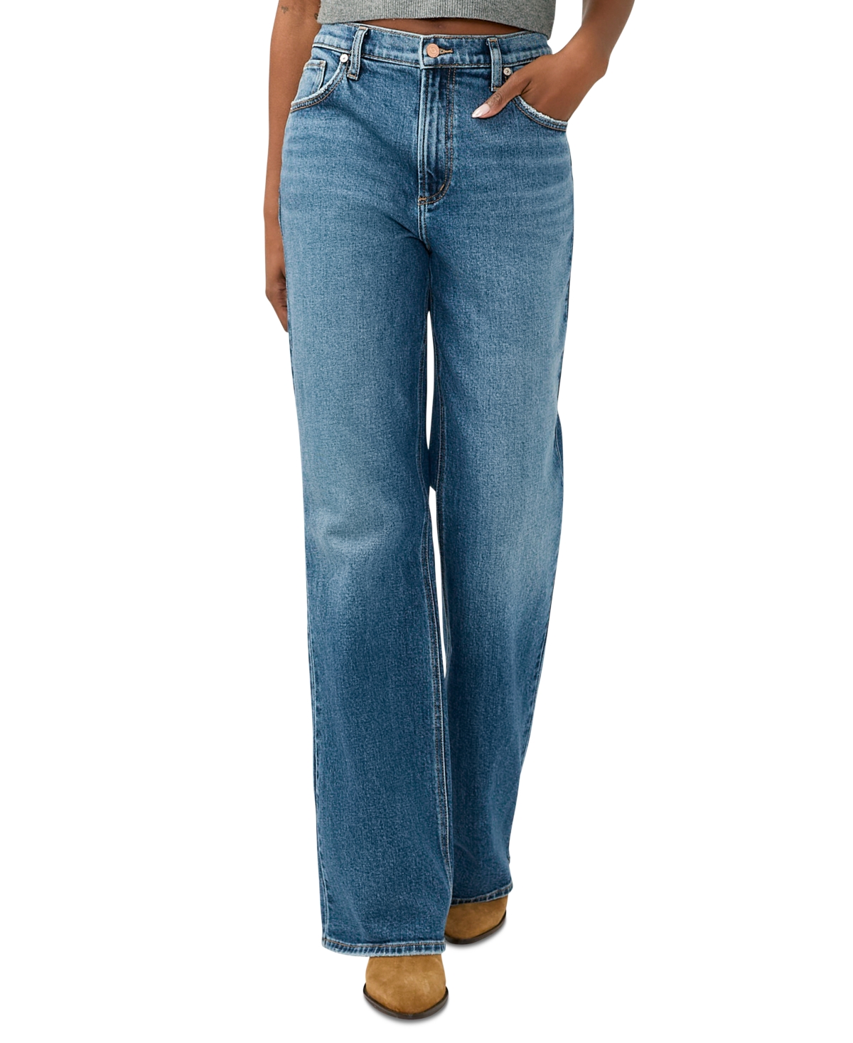 Women's Baggy Mid Rise Bootcut Jeans - Acoustic