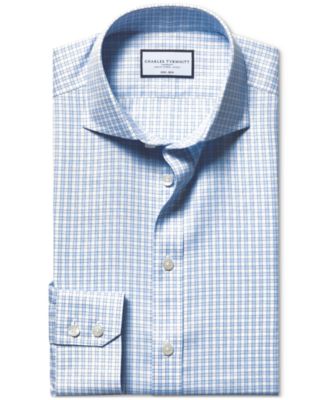 Men's Slim-Fit Non-Iron Check Twill Dress Shirt