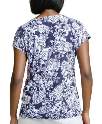 Женский топ с открытыми плечами и принтом в виде листьев от Jones New York для женщин