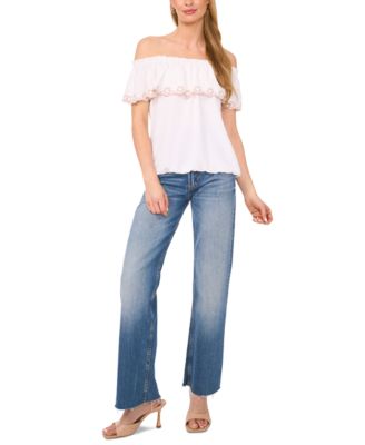 Женский вышитый топ с открытыми плечами от Sam & Jess