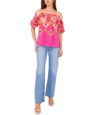 Женский топ с открытыми плечами Sam & Jess с цветочным принтом