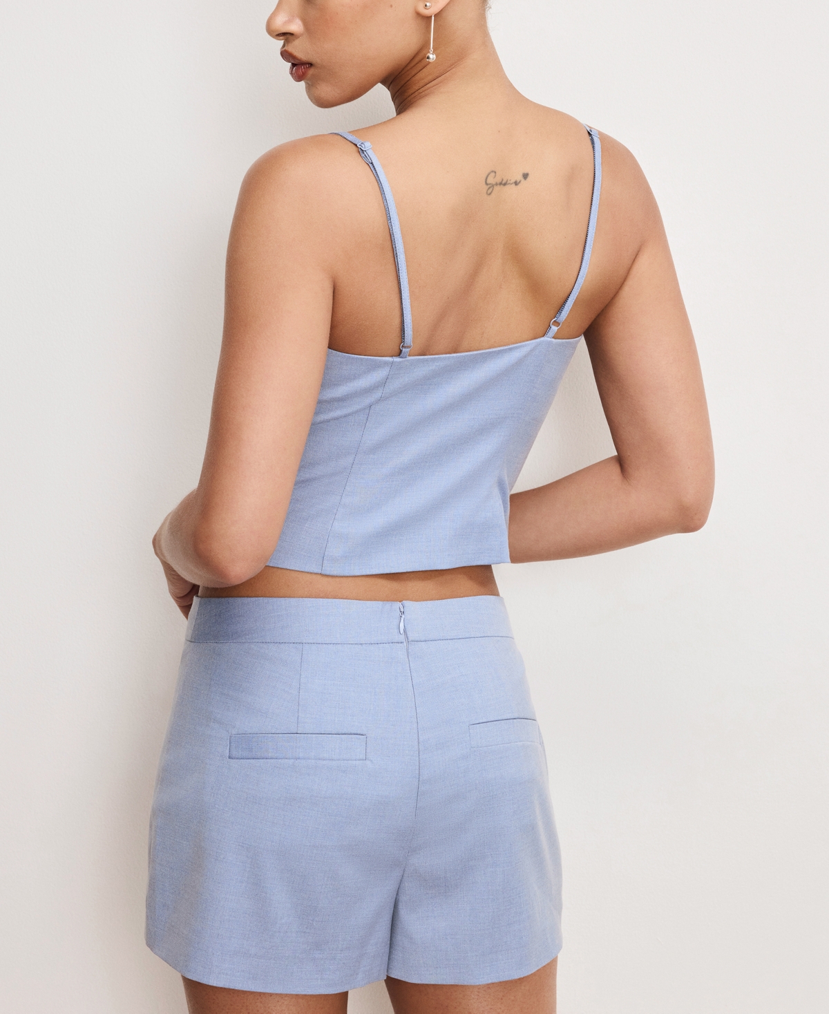 GOOD AMERICAN WOMEN'S TWILL SUITING CAMI TOP 