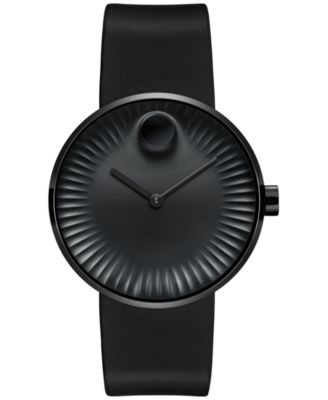 Movado - Men's Swiss Edge Black Rubber Strap Watch 40mm 3680005