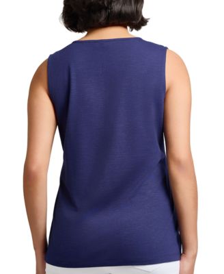 Women's Textured Lace-Print Sleeveless Top