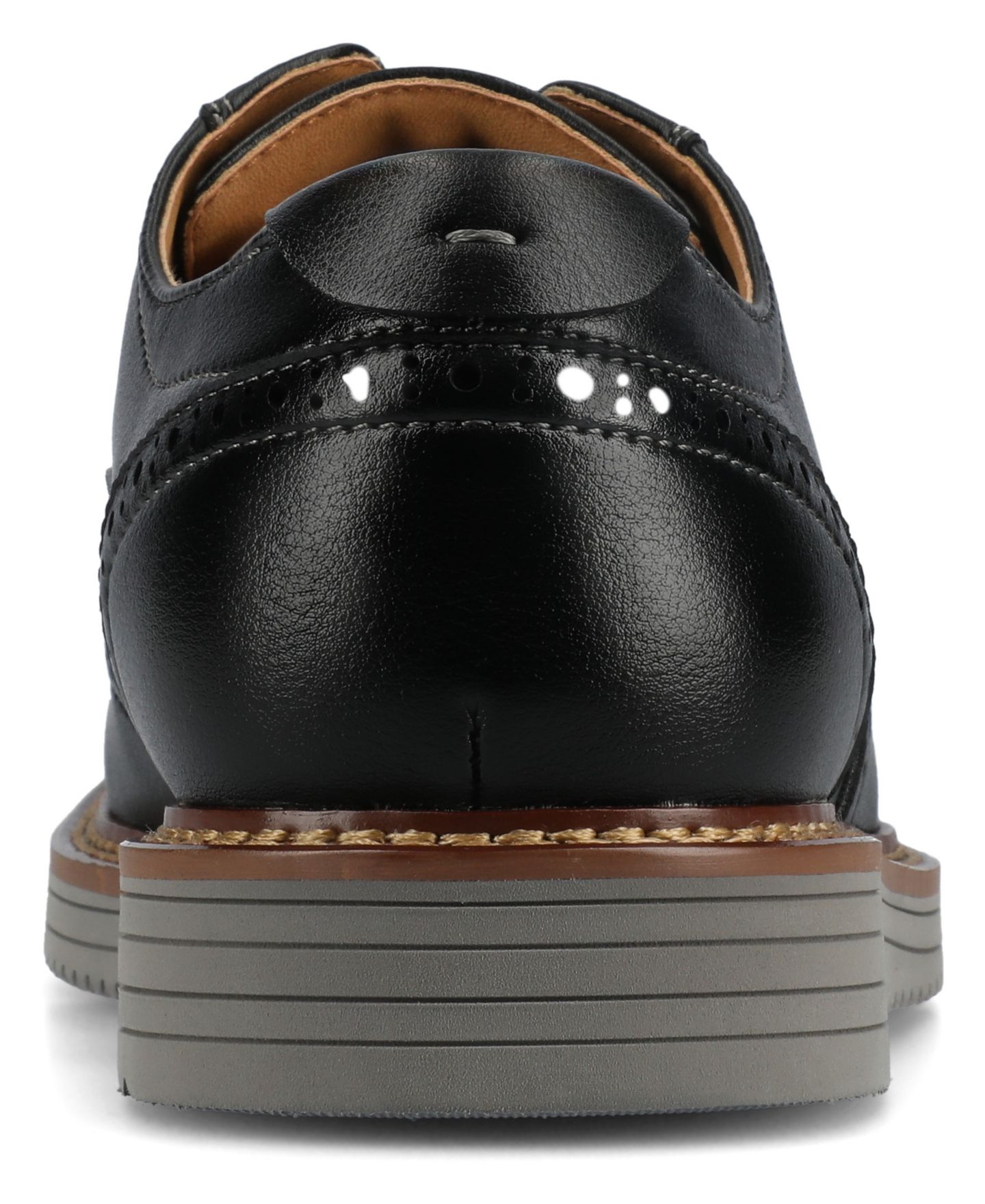 Мужские туфли Vance Co. Lorenzo Comfort Wingtip Dress Shoe, цвет: Чёрный — фото 3
