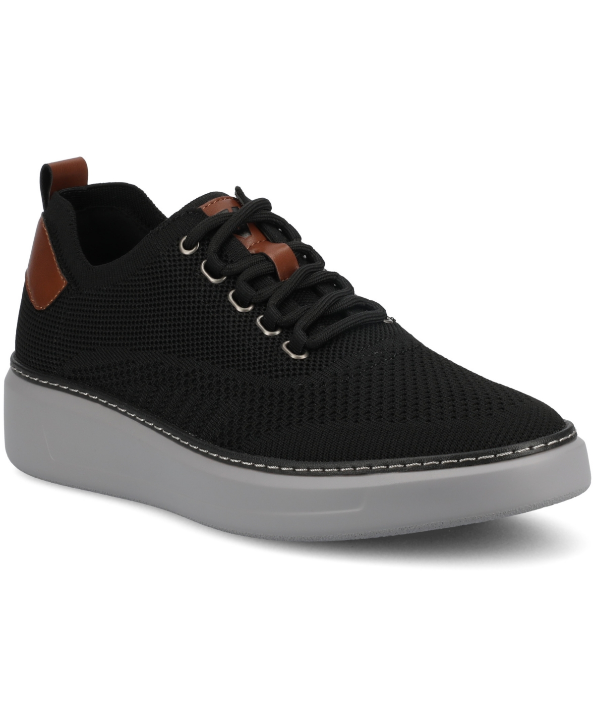 Vance Co. Men's Norris Comfort Casual Knit Sneakers In Black