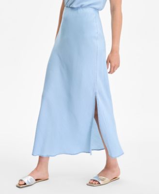 Women's Chambray Maxi Slip Skirt, Exclusively at Macy's