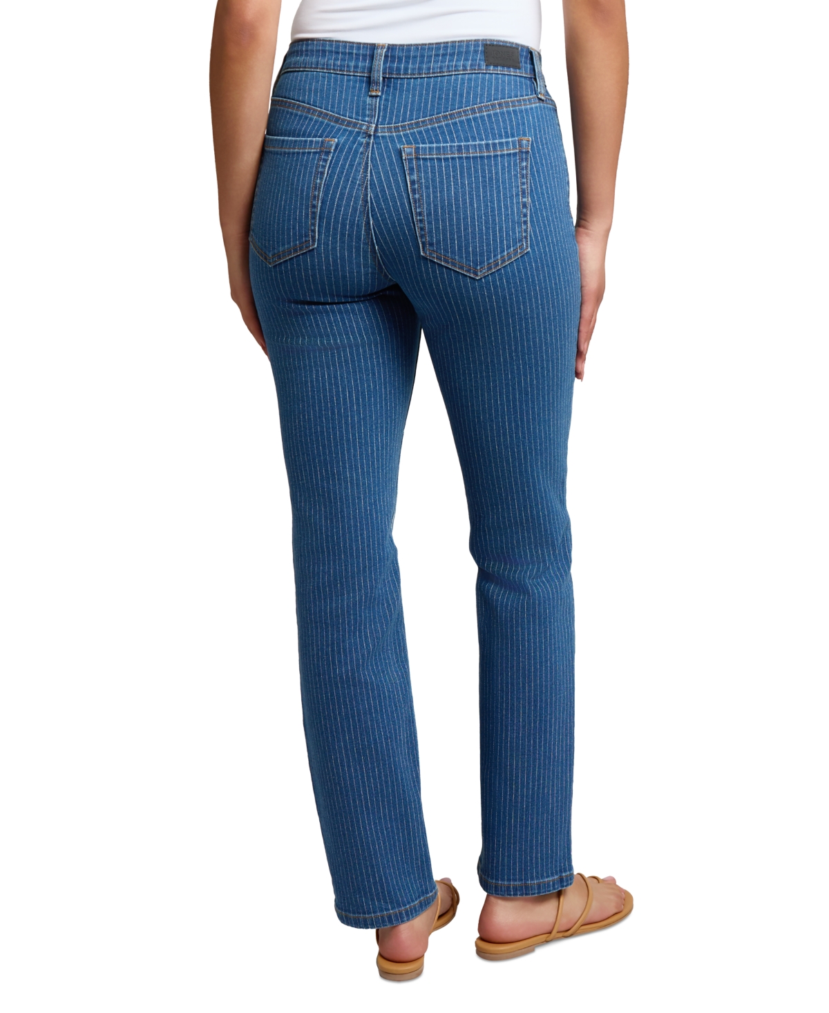 Jones New York Women's Lexington Mid Rise Straight Leg Denim Jeans
