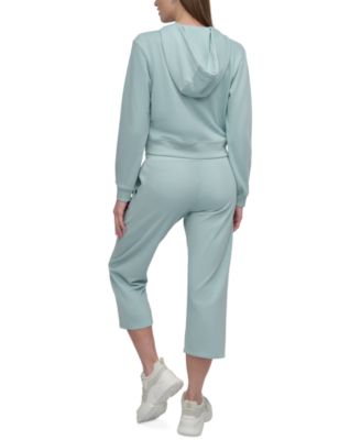 Women's Cotton-Blend Stud-Logo Full Zip Hoodie