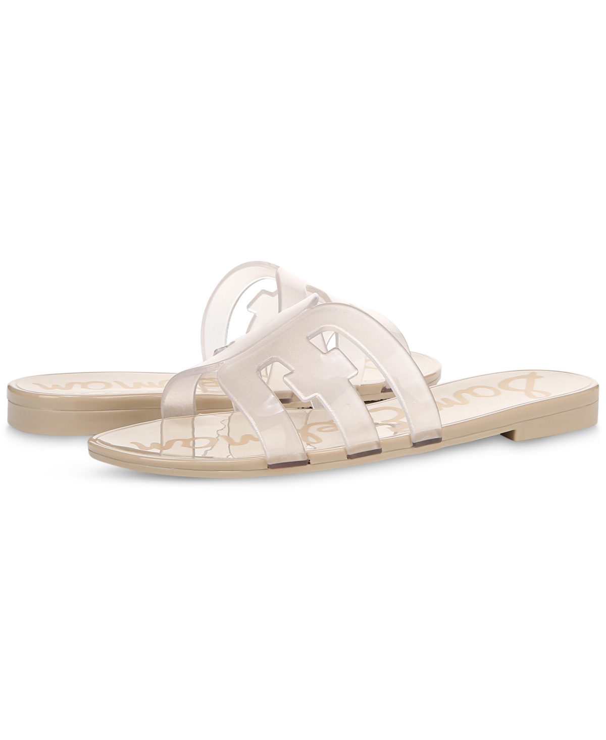Sam Edelman Women's Bay Jelly Slide Flat Sandals In Clear,sand