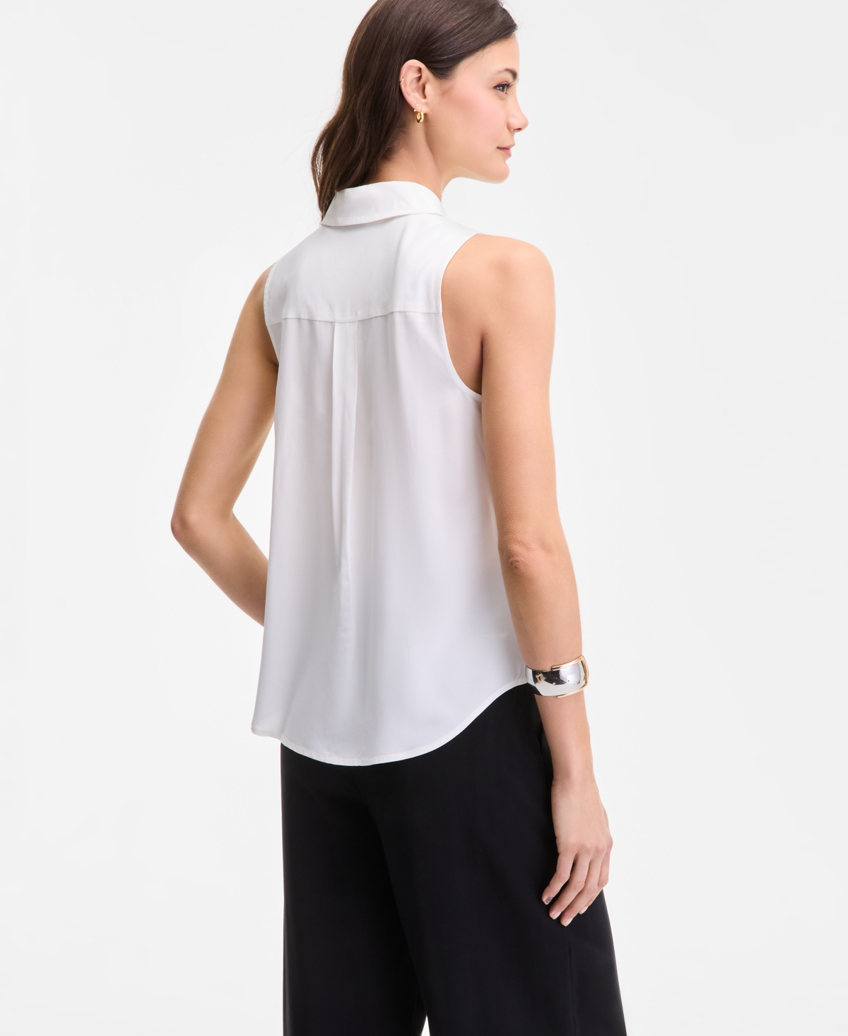 Inc International Concepts Women's Printed Button-down Sleeveless Blouse, Exclusively At Macy's