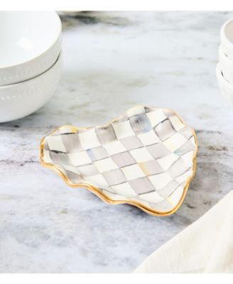 Sterling Check Fluted Heart Plate