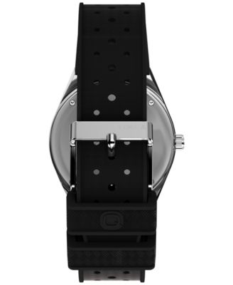 Men's Analog Black Rubber Strap Watch, 38mm