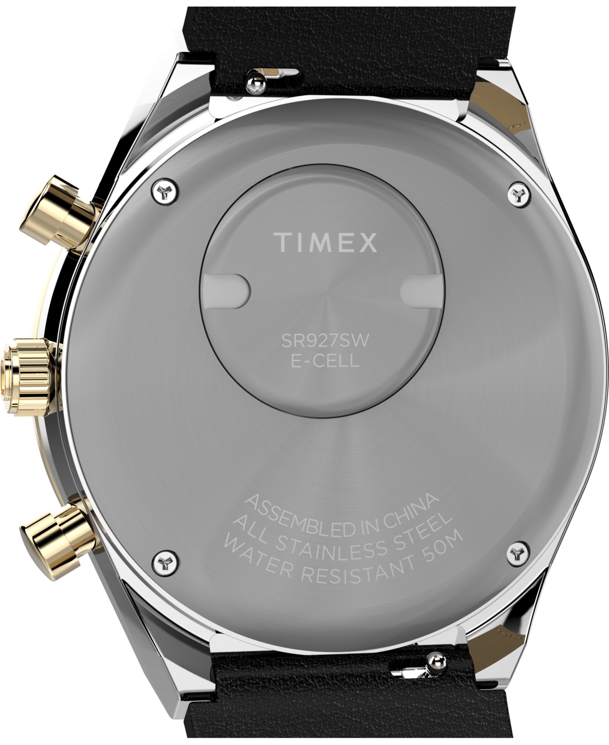 Timex Men's Analog Black Leather Strap Watch, 40mm In Black