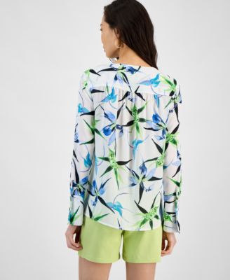 Women's Printed Surplice Blouse, Exclusively at Macy's