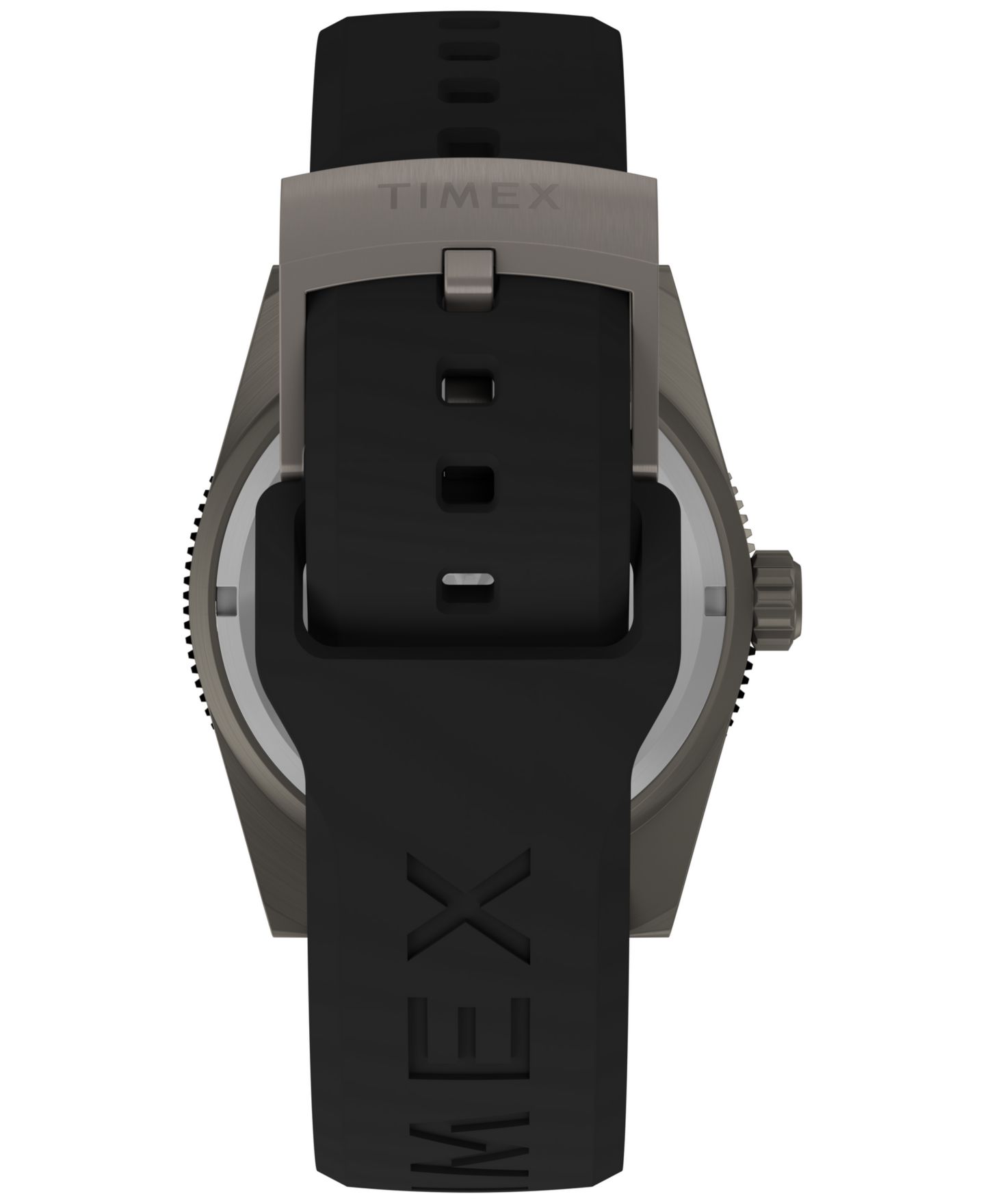 Мужские часы Timex Analog Black Rubber Strap Watch, 41mm — фото 4