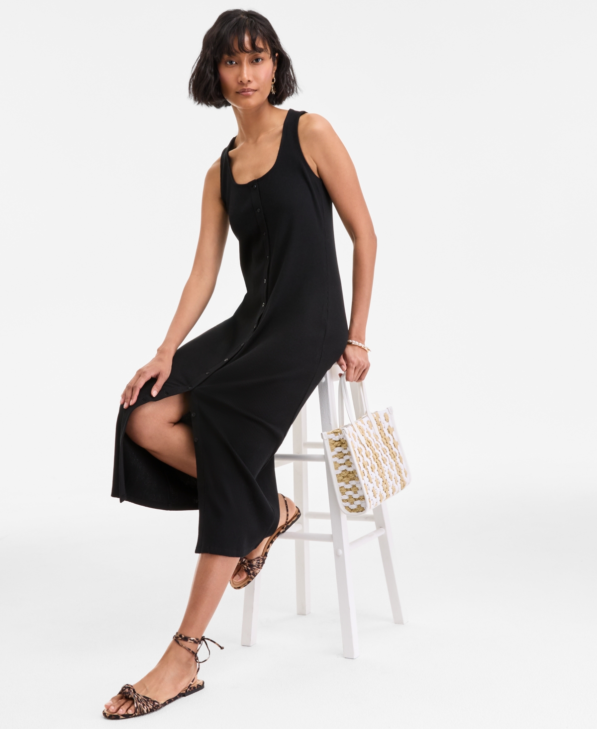 On 34th Women's Rib-knit Button Down Midi Dress, Exclusively At Macy's