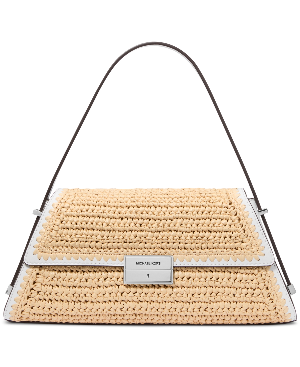 Michael Kors Michael  Ludlow Small Convertible Shoulder Bag In Natural,optic White