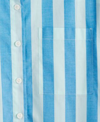 Women's Cotton Striped Short-Sleeve Shirt, Exclusively at Macy's