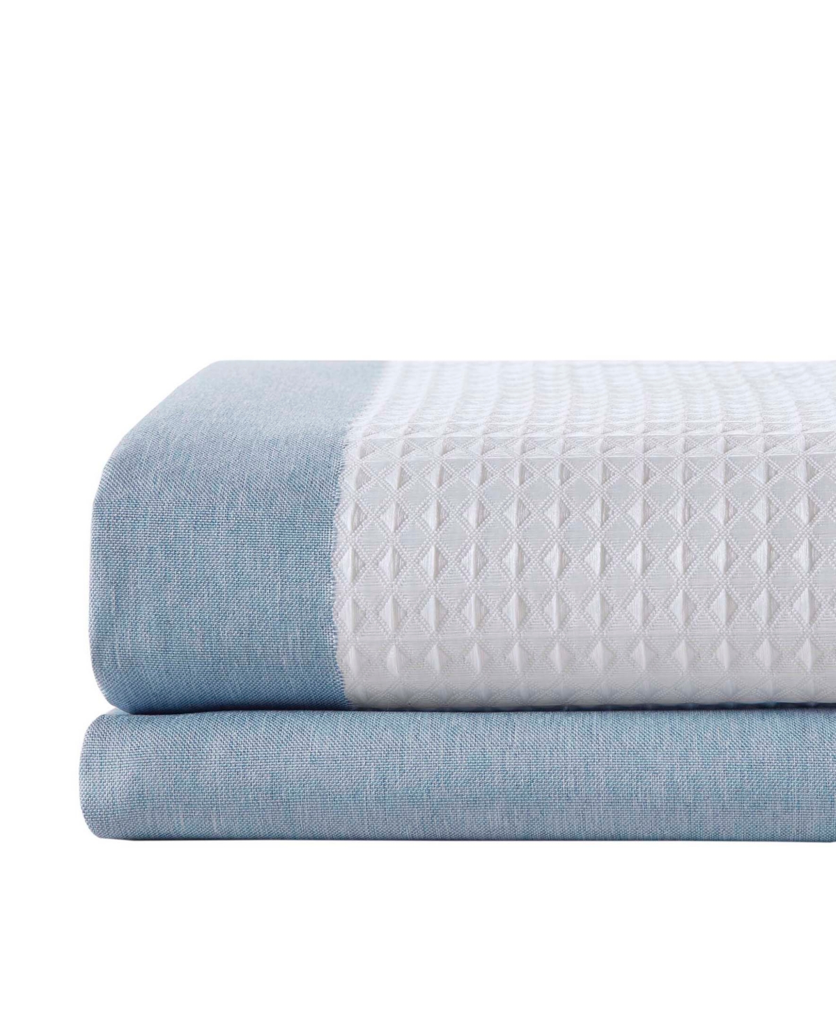 Madison Park Spa Waffle 3m-scotchgard Shower Curtain, 72" X 78" In Blue